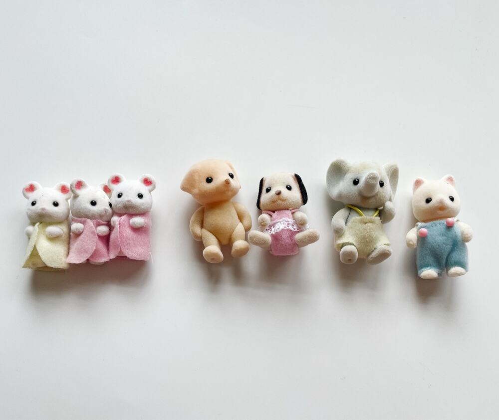 Lot of Lil Woodzeez Baby Animals Dog Cat Elephant Mouse